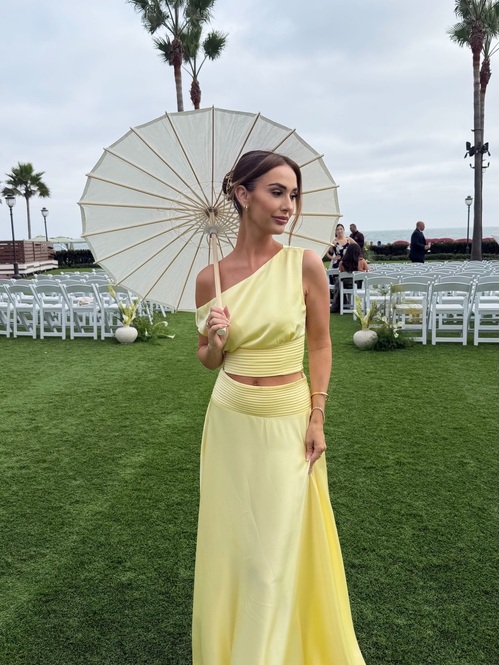 One-Shoulder Yellow Two Piece set - Picture 7 of 7